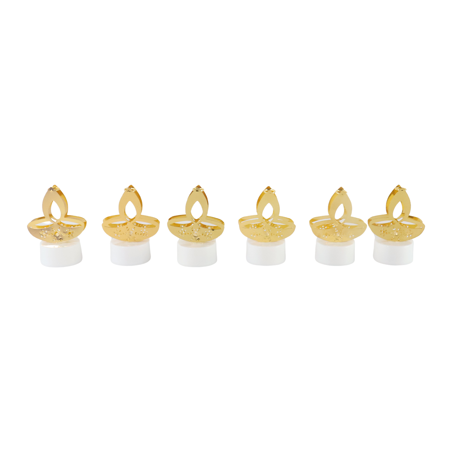 Golden Diya Shaped LED Tealight Candles (6 Pc) Golden Diya Shaped LED Tealight Candles (6 Pc)